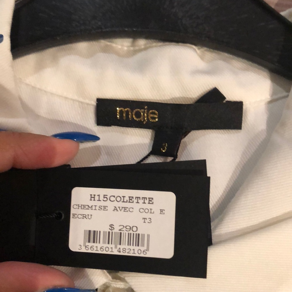 Maje blouse with 100% silk ribbon/tie